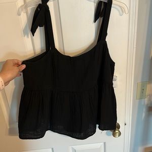 NWT Babydoll tank with shoulder ties